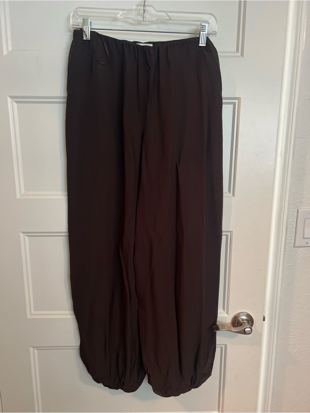 Reformation sz XS Women's Elastic-Waist Wide Leg Pants in Dark Brown